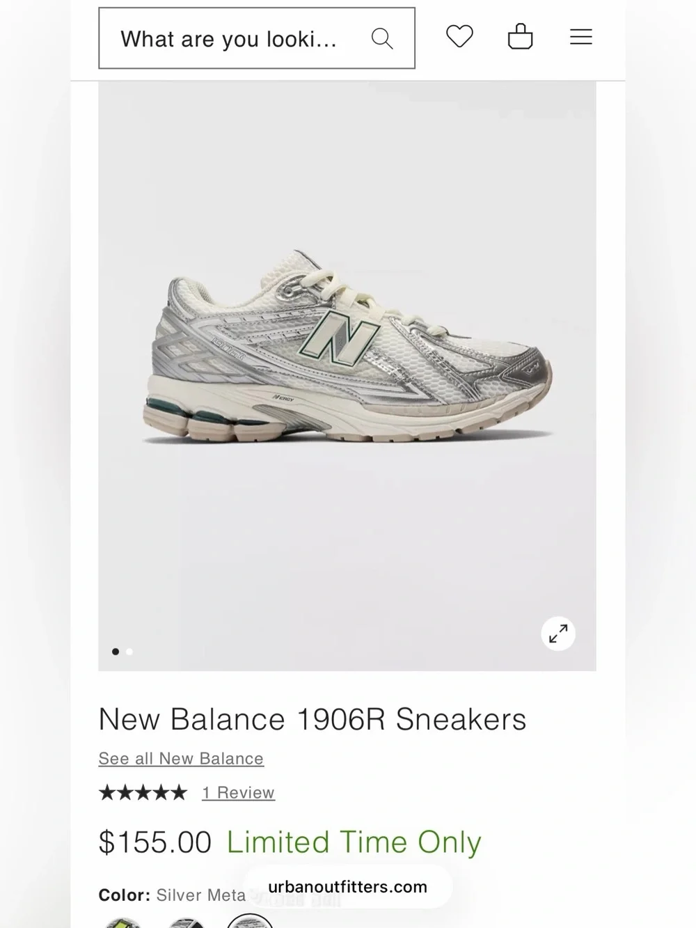 New Balance Beige/Silver Running Sneakers 1906r